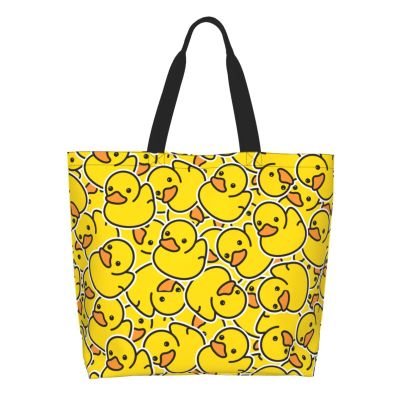 YSBYEIU Cute Duck Print Tote Bag Duck Print Shoulder Bag Funny Duck Bag for Lunch Grocery Bag, Shopping,Travel, Work