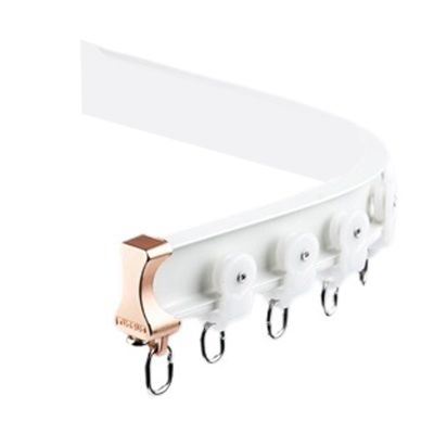 Flexible Bendable Curtain Track Aluminum Alloy Curtain Track Rail Set Strong Load Bearing, Not Easy To Break, Easy To Bend For Home, Office, Bay Window, Room Divider(White,12.5m/41ft)