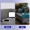 uxcell 2 Pack Sofa Armrest Organizer Non-Slip Armchair Caddy Waterproof Couch Armrest Cover with Side Pocket for Magazines TV Remote, Beige view 4