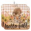 2 Pack Dish Drying Mats,Thanksgiving Harvest Pumpkin Squirrel Super Absorbent Microfiber Dishes Drainer Mat Sunflower Lattice Wood Barn Reversible Drying Rack Pads for Kitchen Counter Sink view 1