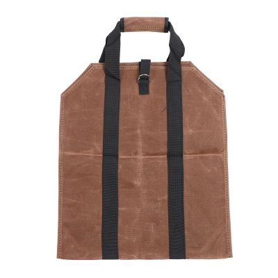 Zyyini Wood Carrying Bag, Canvas Log Carrier Bag,Waxed Wood Tote,Fireplace Stove Accessories,Extra Large Firewood Holder with Handles for Camping (Coffee)