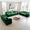Aoowow 3 Pieces Modular Sectional Sofa Set with 3-Seater Couch and 2 Loveseat Sofa,Modern Corduroy Comfy Cloud Deep Seat Couches Set with Throw Pillows and Arm Pillows for Living Room Apartment(Green) view 1