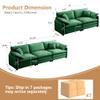 Aoowow 3 Pieces Modular Sectional Sofa Set with 3-Seater Couch and 2 Loveseat Sofa,Modern Corduroy Comfy Cloud Deep Seat Couches Set with Throw Pillows and Arm Pillows for Living Room Apartment(Green) view 2