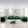 Aoowow 3 Pieces Modular Sectional Sofa Set with 3-Seater Couch and 2 Loveseat Sofa,Modern Corduroy Comfy Cloud Deep Seat Couches Set with Throw Pillows and Arm Pillows for Living Room Apartment(Green) view 3