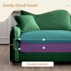 Aoowow 3 Pieces Modular Sectional Sofa Set with 3-Seater Couch and 2 Loveseat Sofa,Modern Corduroy Comfy Cloud Deep Seat Couches Set with Throw Pillows and Arm Pillows for Living Room Apartment(Green) view 4