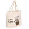 Canvas Tote Bag with Floral and Plants Design, Heavy Duty Gusseted, 100% Cotton, for Shopping, Grocery, Beach, Gym, Laptop(PT-Love) view 4
