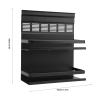 Multilayer Rack Organizer Wall Mounted, Space Saving, Easy Access, Aluminum Alloy for Kitchen (Black) view 2