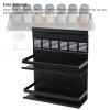 Multilayer Rack Organizer Wall Mounted, Space Saving, Easy Access, Aluminum Alloy for Kitchen (Black) view 4