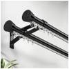 Dual Track Ceiling Curtain Track, Roman Rod Aluminum Alloy Curtain Track, Room Divider Curtain Rods, For Curtain Rod Bunk Bed Bay Window Rv Curtain Track(A-Black,1.7 M/5.6 FT) view 1