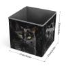 YJWANDL Foldable Storage Bins, A Black Cat on A Black Background Print Organizer Boxes with Sturdy Handles, Collapsible Storage Containers for Closet, Shelves, Bedroom view 2