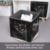 YJWANDL Foldable Storage Bins, A Black Cat on A Black Background Print Organizer Boxes with Sturdy Handles, Collapsible Storage Containers for Closet, Shelves, Bedroom view 3