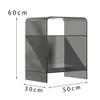 TT-YEL Heavy Duty Clear Acrylic Side Table, Bedroom Nightstand with Round Edges, Tall Clear Acrylic Bedside Table, Colorful Sofa Side Table, Modern Dining Table Coffee Table,Brown view 2