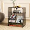 TT-YEL Heavy Duty Clear Acrylic Side Table, Bedroom Nightstand with Round Edges, Tall Clear Acrylic Bedside Table, Colorful Sofa Side Table, Modern Dining Table Coffee Table,Brown view 3