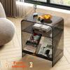 TT-YEL Heavy Duty Clear Acrylic Side Table, Bedroom Nightstand with Round Edges, Tall Clear Acrylic Bedside Table, Colorful Sofa Side Table, Modern Dining Table Coffee Table,Brown view 4
