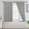 Turquoize 100% Blackout Linen Curtains 63 Inch Length Chenille Curtains 100% Light Blocking Thermal Curtains for Living Room Bedroom Linen Black Out Drapes, 52" W x 63" L, Glacier Gray(Not Solid) view 1