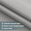 Turquoize 100% Blackout Linen Curtains 63 Inch Length Chenille Curtains 100% Light Blocking Thermal Curtains for Living Room Bedroom Linen Black Out Drapes, 52" W x 63" L, Glacier Gray(Not Solid) view 2