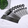 24pcs Black Dinnerware Flatware Set BRIIEC Stainless Steel Cutlery Set Fork Knife Spoon Tableware Set Silverware Set Service for 6 Mirror Polished, Dishwasher Safe view 2