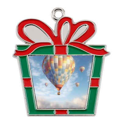 Christmas Ornament Hot Air Balloon Hanging Ornament Christmas Charms Pendants Alloy Charms Christmas Pendant Crafts for Christmas Tree Decorations Supplies Trapezoid