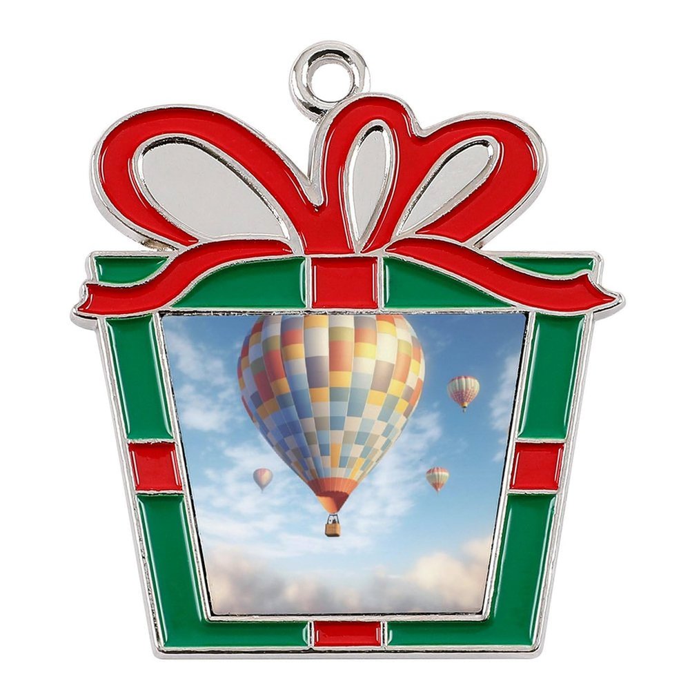 Christmas Ornament Hot Air Balloon Hanging Ornament Christmas Charms Pendants Alloy Charms Christmas Pendant Crafts for Christmas Tree Decorations Supplies Trapezoid