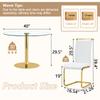 40'' Round Dining Table Set for 4, Glass Kitchen Table Chairs Set of 4, Small Dining Table with Golden Electroplated Metal Leg and Base, 4 PU Dining Chairs with Metal Legs, for Kitchen, Dining Room. view 3