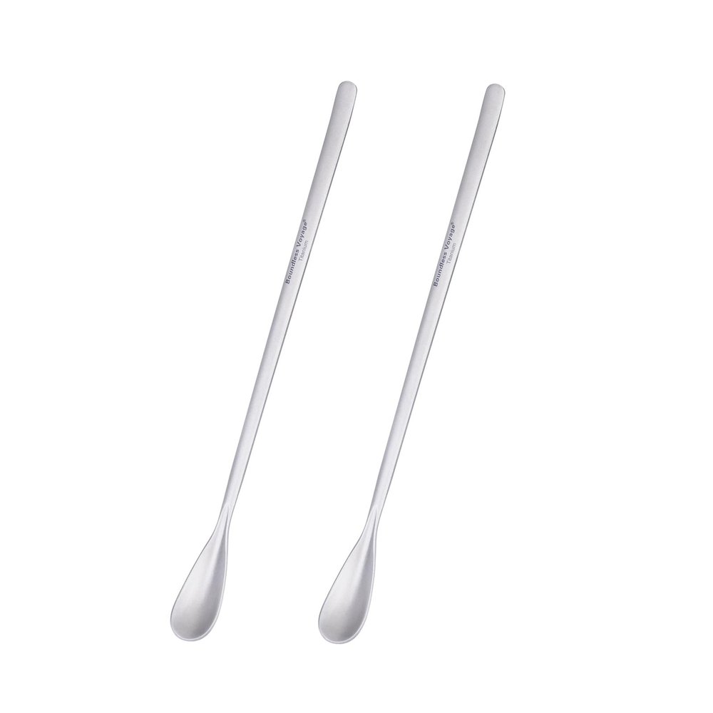 Boundless Voyage Titanium Coffee Spoons Long Handle Coffee Stirrers Small Tea Spoons Mini Espresso Spoons, Coffee Bar Accessories (34T-small-2pcs)