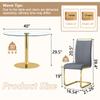 40'' Round Dining Table Set for 4, Glass Kitchen Table Chairs Set of 4, Small Dining Table with Golden Electroplated Metal Leg and Base, 4 PU Dining Chairs with Metal Legs, for Kitchen, Dining Room. view 3