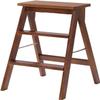 GRDDBZA Modern Bar Stools Set Counter Height Dining Chairs Step Stool Chair 3-Step, Folding Wooden Stepladder with Wide Pedal, Household Office Ladder Stool view 1