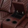 UOCFYK Electric Power Recliner Loveseat Set Living Room Furniture, Comfy Home Theater Breathing Leather Seating with USB 2.0 Charging Ports, LED Light Strips, Mid Console and Cupholders (Red) view 4