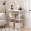 Furinno Moretti Modern Storage Shelves, 2-Tier Wide Stackable Book Shelf, Open Shelves, for Organization and Storage, Living Room, Garage, Home Office, Solid White view 2