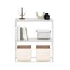 Furinno Moretti Modern Storage Shelves, 2-Tier Wide Stackable Book Shelf, Open Shelves, for Organization and Storage, Living Room, Garage, Home Office, Solid White view 3