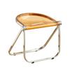 BacheAbdeck Folding Dining Chair for Home Party Kitchen, Acrylic Portable Bar Stool Foldable Stool with Non-Slip Feet Pad, Leisure Stackable Chair Reading Chair for Living Room(Transparent Brown) view 1