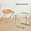 BacheAbdeck Folding Dining Chair for Home Party Kitchen, Acrylic Portable Bar Stool Foldable Stool with Non-Slip Feet Pad, Leisure Stackable Chair Reading Chair for Living Room(Transparent Brown) view 4