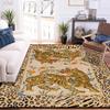 Vintage Tibetan Yellow Tiger Rug for Living Room Boho Leopard Print Rug 6x9 ft Animal Print Area Rug for Bedroom Tiger Carpet Non-Slip Washable Mat view 1