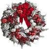 Christmas Wreath with Ball Ornament Artificial Floral Wreath Winter Wreath Xmas Front Door Wreath Xmas Tree Hanger for Xmas Festival Door Wall Windows Decor - 45cm view 1
