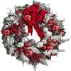 Christmas Wreath with Ball Ornament Artificial Floral Wreath Winter Wreath Xmas Front Door Wreath Xmas Tree Hanger for Xmas Festival Door Wall Windows Decor - 45cm view 4