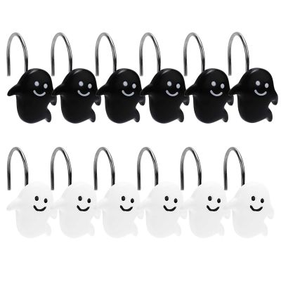 12PCS Halloween Ghost Shower Curtain Hooks