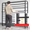 GEeLky Commercial Fabric Roll Storage Rack with Adjustable Hanging Rod, Movable Heavy Duty Steel Organizer Holder with Wheels for Vinyl Spool/Leather Roll/Window Film/Wallpaper Displays(130cm,8 rods) view 4