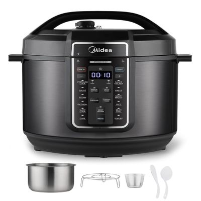 Midea 12-in-1 Electric Pressure Cooker, 8 Quarts, 12 Presets, Multi-Functional Programmable Slow Cooker, Rice Cooker, Steamer, Saut Pan, Yogurt Maker, and More, Stainless Steel