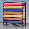 Commercial Fabric Roll Storage Rack with Adjustable Hanging Rod, Movable Car Color Change Film Organiser Holder with Wheels for Vinyl Rolls/Leather Rolls/Window Film/Wallpaper Displays(130cm,16 rods) view 1