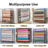 Commercial Fabric Roll Storage Rack with Adjustable Hanging Rod, Movable Car Color Change Film Organiser Holder with Wheels for Vinyl Rolls/Leather Rolls/Window Film/Wallpaper Displays(130cm,16 rods) view 3