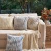 Aeckself Boho Chenille Tufted Pillow Cover 20x20 Inch, Decorative Square Throw Pillow Cover Neutral Pillowcase for Couch Bedroom Living Room, Blue White view 4
