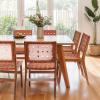 CHUN YI Modern PU Leather Woven Chairs Set of 6, Dining Chairs Side Chairs Armless Solid Wood Accent Chair for Farmhouse Kitchen Dining Room Living Room, Brown view 3