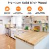 Butcher Block Countertop, Solid Wood Table Top - 5ft Unfinished Birch Work Bench Top Cut to Size for DIY Desktop/Washer Counter/Office Desk/Kitchen Island/Living and Dining Room Tables 60"x25"x1.5" view 3