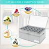 LUVHOMEE Shoe Organizer for Closet, Fits 24 Pairs, Large Shoe Box Storage Containers, Clear Foldable Shoe Storage Bins w/Bottom Support, Space Saving Closet Shoes Holder w/Reinforced Handles, Gray view 3