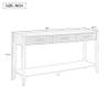 60" Modern Wooden Console Table Sofa Table with 3 Vertical Stripe Drawers, Open Bottom Shelf and Long Legs for Entryway, Hallway, Living Room, Foyer, Corridor (Navy Blue-04) view 2