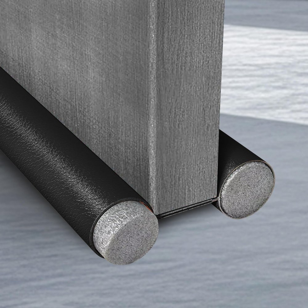 Under Door Gap Filler 36 Inches, Adjustable Under Door Noise Stopper, Door Weather Stripping Door Seal Strip for Keeping Out Cold, Anti Dust(Black)