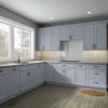 CozyHommie RTA Shaker Style Solid Wood Single Door Wall Cabinet-1 Door and 2 Shelves for Kitchen Storage, Bathroom, Medicine Cabinet (Gray 21W12D30H) view 2