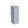 CozyHommie RTA Shaker Style Solid Wood Single Door Wall Cabinet-1 Door and 2 Shelves for Kitchen Storage, Bathroom, Medicine Cabinet (Gray 21W12D30H) view 3