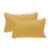 Throw Pillow Covers,ULIFESTAR Boho Decorative Pillow Covers with Pom-poms Pillow Covers,2PCS Square Corduroy Cushion Case Throw Pillows for Bed Couch Living Room Decor (Yellow, 30*50cm/11.81*19.68") view 1