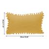 Throw Pillow Covers,ULIFESTAR Boho Decorative Pillow Covers with Pom-poms Pillow Covers,2PCS Square Corduroy Cushion Case Throw Pillows for Bed Couch Living Room Decor (Yellow, 30*50cm/11.81*19.68") view 2